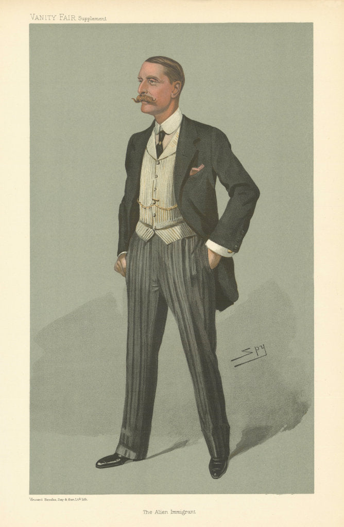 VANITY FAIR SPY CARTOON Major William Evans-Gordon 'The Alien Immigrant' 1905